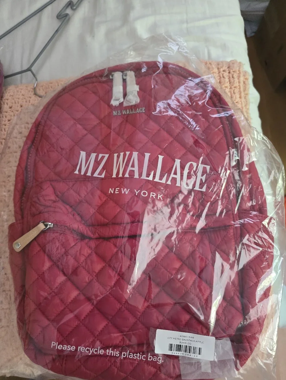 Mz Wallace Metro Backpack Red Apple Nwt
